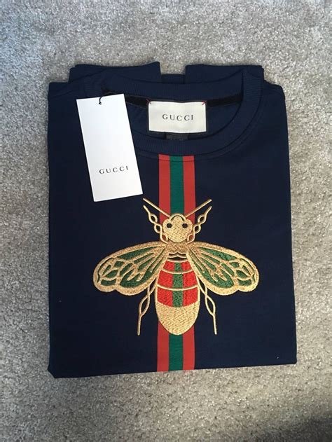 gucci bee dress shirt|gucci bee embroidered sweater.